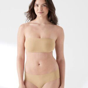 TRUE & CO True Body Convertible Bandeau Bra Beige Size S Wireless